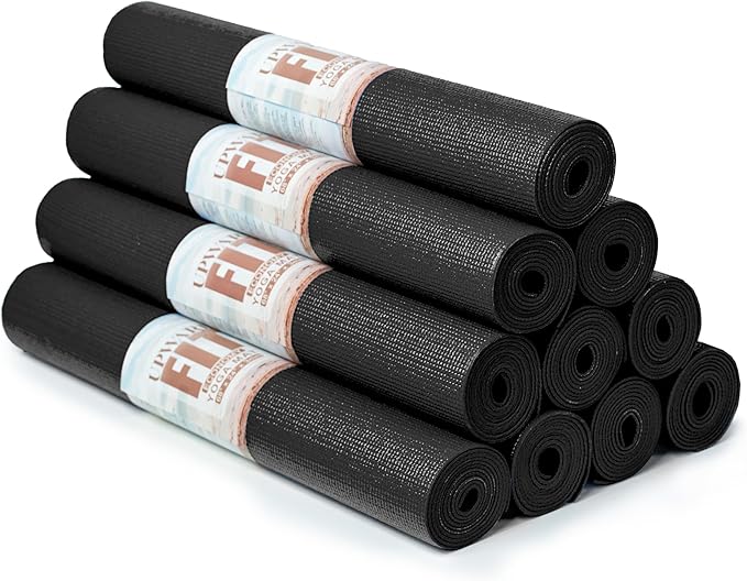 10 Pack Economy Yoga Mat, 68" x 24" Non Slip Exercise Mat, 3mm Thick Gym Mat, Bulk Non Toxic Yoga Mats for Home Workout and Studios