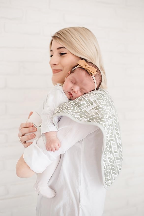 Copper Pearl Premium Baby Burp Cloths - 3-Pack Large Cotton Burp Cloths, Extra Soft Spit Up Rags with 3 Absorbent Layers, Perfect for Baby Boy and Baby Girl Gifts (21" x 10" Size, Alta Set)