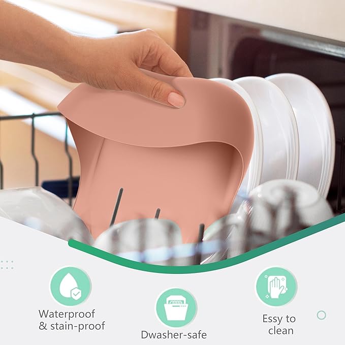 Cuddle Campus Set of 3 Silicone Bibs for Babies & Toddlers,Soft Adjustable Bibs with Pocket Food Catcher for Baby Girl,Boy