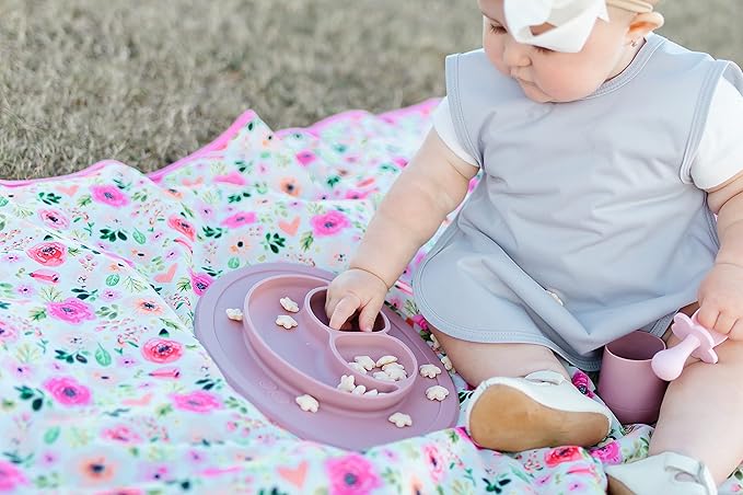 BapronBaby Minimalist Light Grey Bapron - No Neck Tie Safer Bib for Baby & Toddler - Soft Waterproof Stain Resistant - Machine Washable - Sz Baby/Toddler 6m-3T