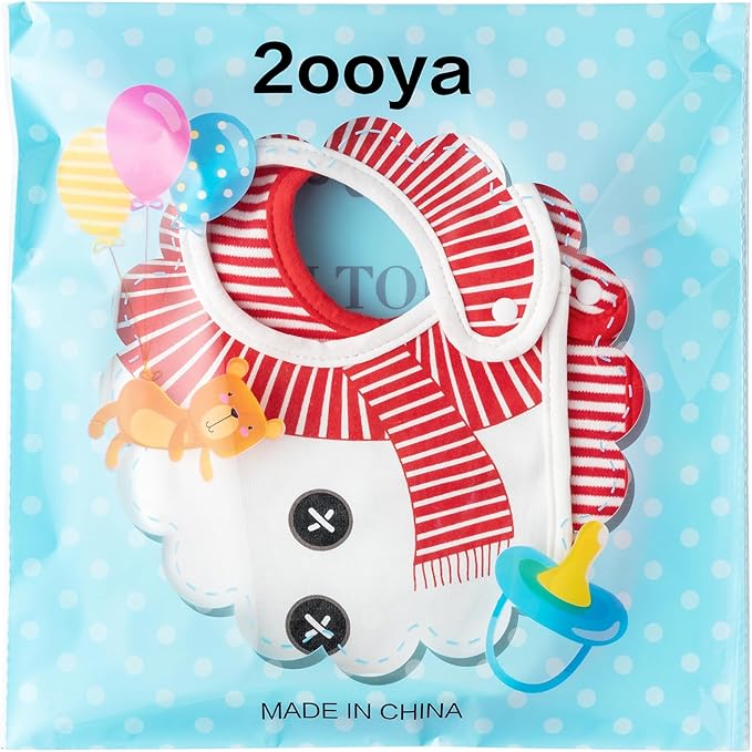 3Pcs Christmas Baby Cotton Bibs with Resin Button Newborn Infant Bibs Christmas Keepsake Baby Gift for Drooling Feeding