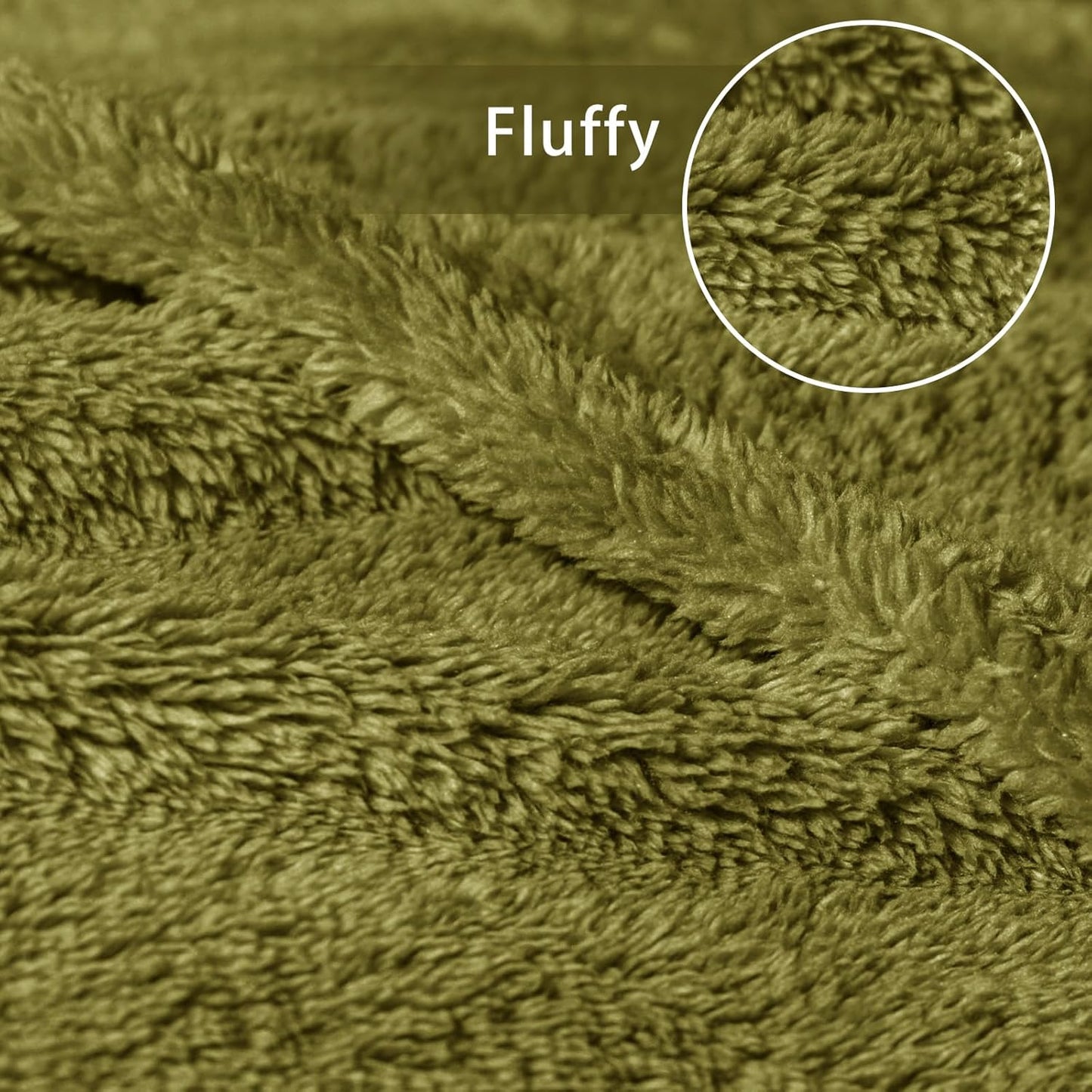 Exclusivo Mezcla Twin Size Flannel Fleece Blanket, Super Soft Velvet Plush Bed Blanket, Fuzzy Cozy and Warm for All Seasons, 60x80 Inches, Olive Green