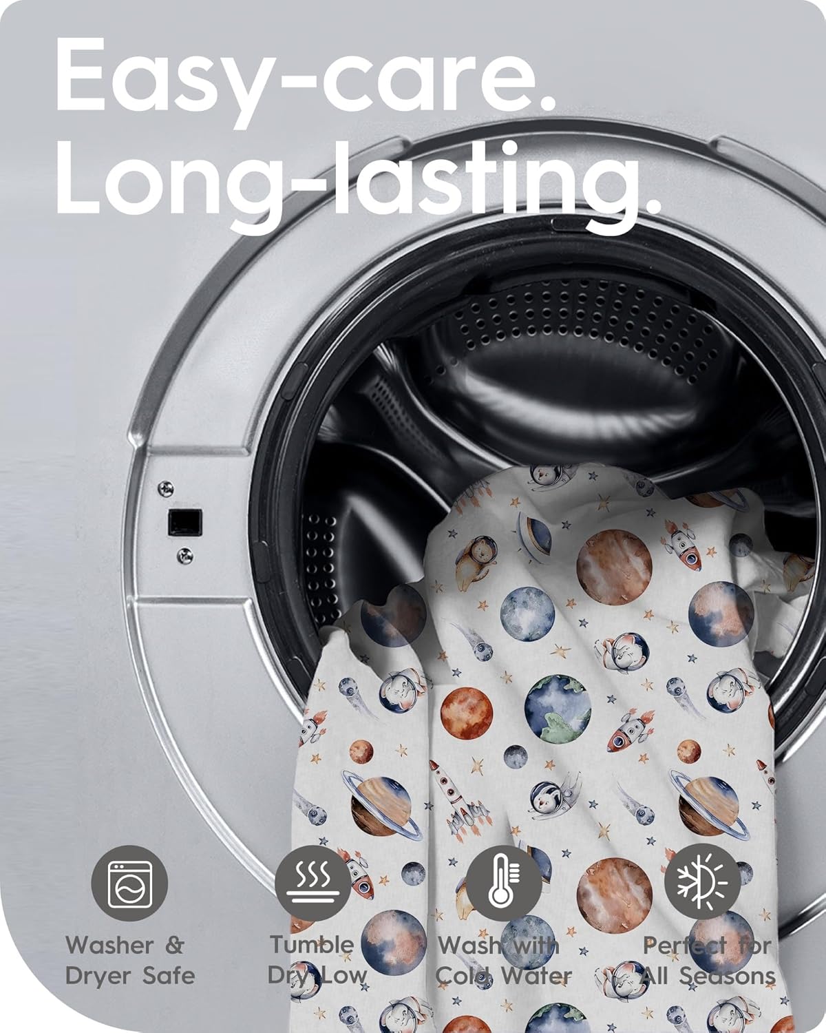 Graco Pack and Play Sheets Fitted, TotBasic Ultra Soft Mini Crib Sheets Boy, Neutral Pack N Play Mattress Sheets Hypoallergenic and Soothing, Premium Jersey Playrad Sheets, 2 Pack(Space Explorer)