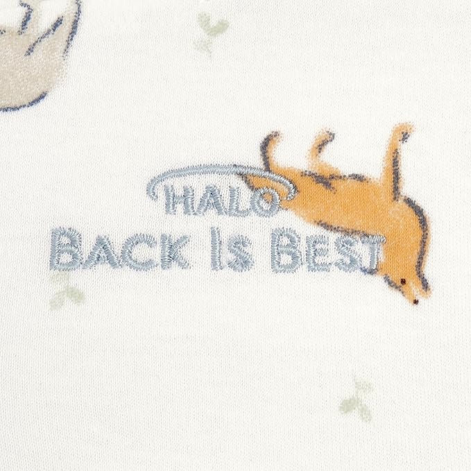 HALO 100% Cotton Sleepsack Swaddle, 3-Way Adjustable Wearable Blanket, TOG 1.5, Forest Friends, Newborn, 0-3 Months