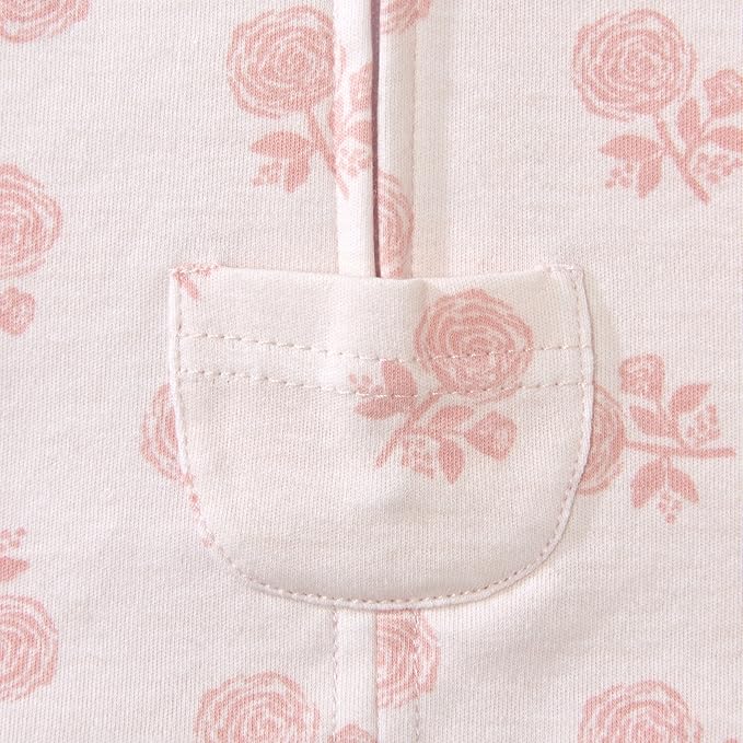 HALO 100% Cotton Sleepsack Swaddle, 3-Way Adjustable Wearable Blanket, TOG 1.5, Watercolor Rose Toss Blush, Newborn, 0-3 Months