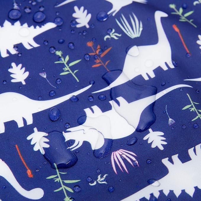 Joyo roy Mess Proof Baby Bibs for Eating Waterproof Toddler Bibs for Boys Soft Machine Washable Long Sleeve Bib 1-3 Years Travel Reusable Baby Smock Apron for Feeding Bib with Food Catcher