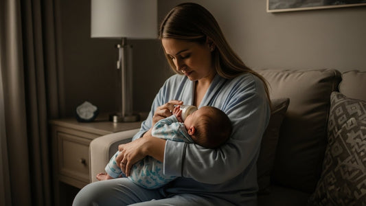 아래는 **120자 이내의 미니멀 아이콘용 Alt Text**입니다.  ### **Alt Text (120자 내)**  **Minimal line icon of a baby bottle and crescent moon, representing newborn night feeding in a simple, clean style.