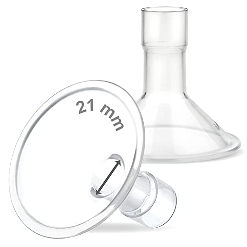 Maymom MyFit 21mm Two-Piece Design Small Breastshields, Compatible with Medela Breast Pump; Ideal for HandsFree Bra; Not Original PersonalFit Flex Breast Shield,Not Original Freestyle Pump Parts, 2pcs