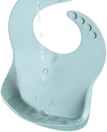 PandaEar Silicone Baby Bibs Set of 3 for Toddlers, BPA Free Waterproof Adjustable Feeding Bib with Large Pocket Food Catcher