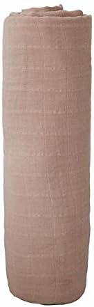 mushie Muslin Baby Swaddle Blanket | 100% Organic Cotton (Pale Taupe)