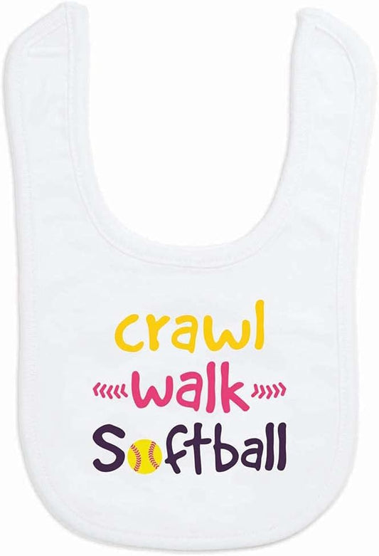 ChalkTalkSPORTS Softball Baby & Infant Bibs | Soft Microfiber Softball Baby Bibs