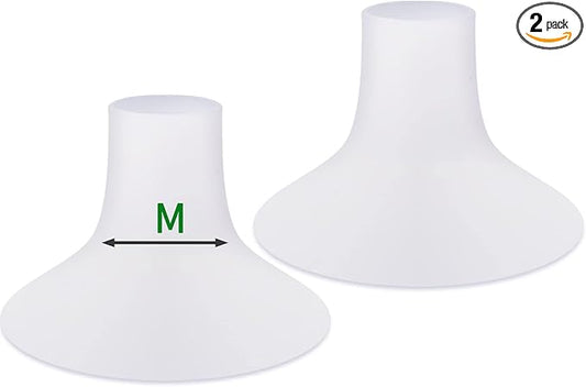 Mompmuri Breast Pump Cushion – M | Breast Pump Accessory, Sizing Insert for Flange Shields | Elastic Nipple Flange Inserts | Silicone Lacteck Flange | Compatible with Flange Sizes 24-26mm (2 pc)