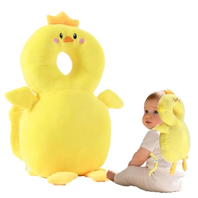 GINMOON Baby Head Protector Backpack,Lightweight and Breathable, Baby Walking Harness,Crawling Baby Essentials (Duck)