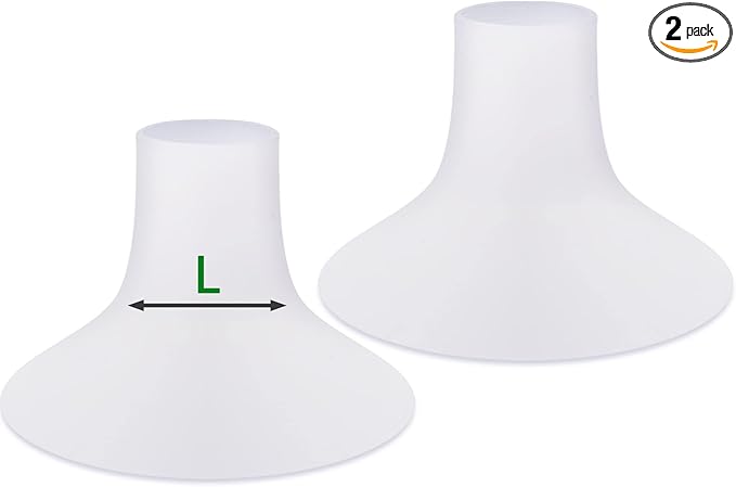 Mompmuri Breast Pump Cushion – L | Breast Pump Accessory, Sizing Insert for Flange Shields | Elastic Nipple Flange Inserts | Silicone Lacteck Pump Parts | Compatible with Flange Sizes 27-29mm (2 pc)