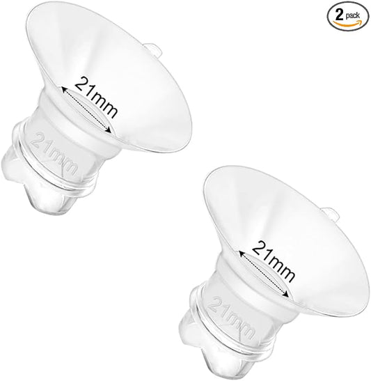 Update Flange Insert 21mm 2pcs for 24mm Flange/Shield of Most Pumps, Silicone Flanges Insert for Momcozy/Medela/Spectra/Eufy/Lansinoh/TSRETE/Elvie/NCVI/Paruu, Breastfeeding Essentials Kit