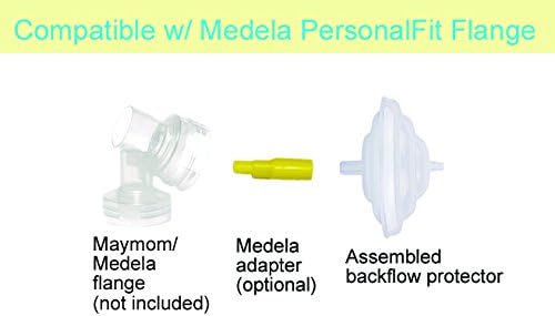 Maymom Backflow Protector Compatible with Spectra S2 S1, 9 Plus Breastpumps with Bonus Flange Adapters. Replacement Spectra Pump Parts Backflow Protector Silicone Diaphragm; 4 pc
