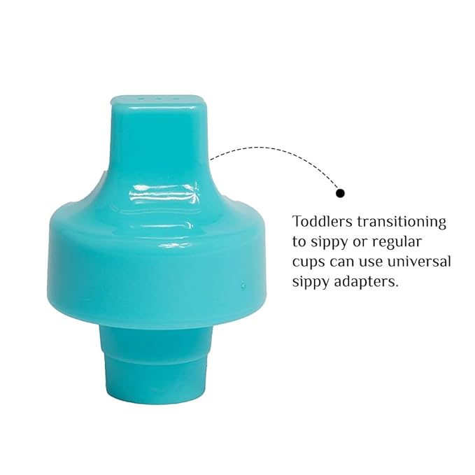 Refresh-a-Baby Reusable Bottle Top Spout Adapter – Reusable, Easily Convert Any Bottle into a Spill-Proof Sippy – Perfect for Travel & Everyday Use, BPA-Free, Dishwasher Safe - Pack of 2 (Baby Blue)