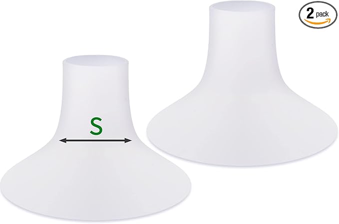 Mompmuri Breast Pump Cushion – S | Breast Pump Accessory, Sizing Insert for Flange Shields | Elastic Nipple Flange Inserts | Silicone Lacteck Flange | Compatible with Flange Sizes 21-23mm (2 pc)