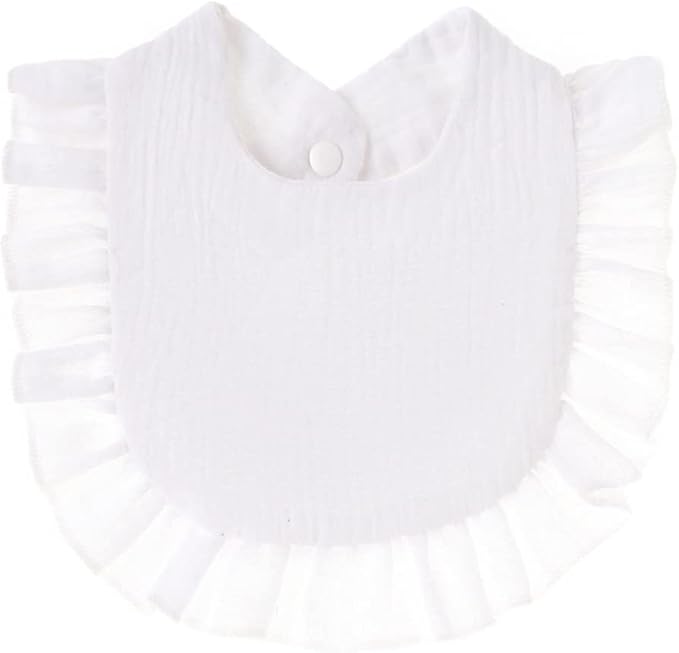 4 PACK Solid Muslin Baby Drool Bibs Set for Unisex Boys Girls Cotton Adjustable Teething Feeding Drooling Bibs