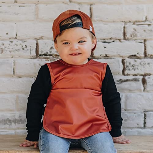 BapronBaby Minimalist Copper Bapron - No Neck Tie Safer Bib for Baby & Toddler - Soft Waterproof Stain Resistant - Machine Washable - Sz Baby/Toddler 6m-3T