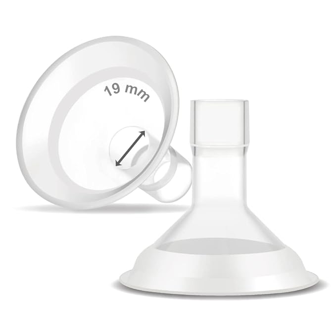 Maymom MyFit Comfy Series 19 mm Two-Piece Design Breastshield Compatible with Medela Breast Pump Parts; Replace Medela Shields; Fit MaxFlow Flex Connector; 2pc