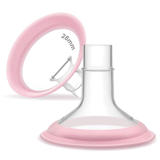 28mm Maymom MyFit Shields, Pano Series; Compatible with Medela Breast Pump- PersonalFit, Freestyle, Harmony, Maxi, Freestyle Flex Connector; Connect to Maymom Widemouth/Narrow Connector, 2pcs
