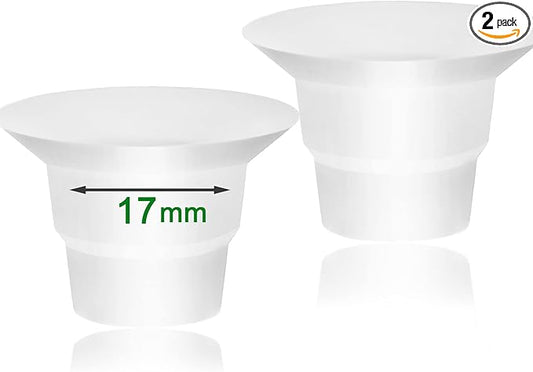 17mm Silicone Flange Inserts Compatible with Elvie Stride for Lansinoh for Medela for Spectra for eufy for Momcozy S9 S12 M5 M9 for Bellababy, Pump Parts Reduce 24-25mm elastic nipple to 17mm