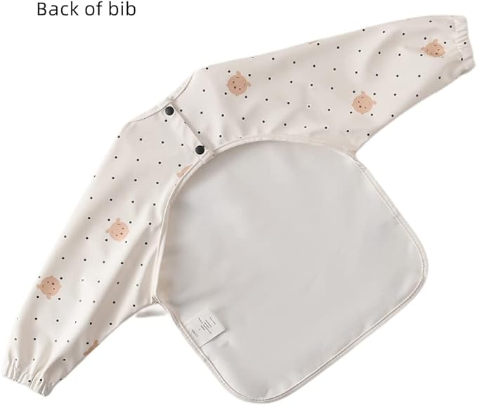 GZMM Waterproof Baby Bibs,Infant Toddler Long Sleeve Feeding Bib With Food Catcher,Easy Clean & Washable