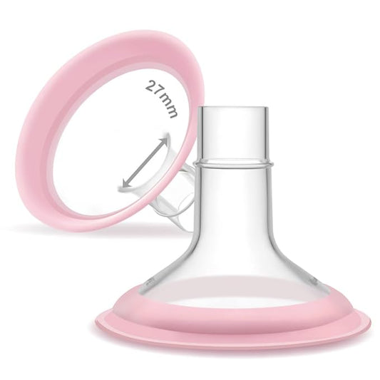 27mm Maymom MyFit Shields, Pano Series; Compatible with Medela Breast Pump- PersonalFit, Freestyle, Harmony, Maxi, Freestyle Flex Connector; Connect to Maymom Widemouth/Narrow Connector, 2pcs