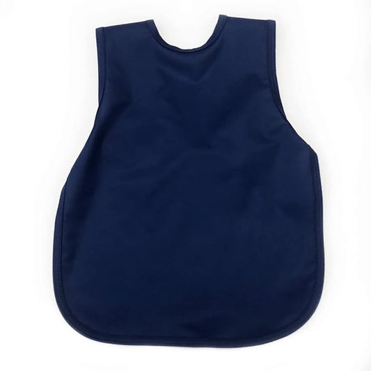 BapronBaby Minimalist Navy Blue Bapron - No Neck Tie Safer Bib for Baby & Toddler - Soft Waterproof Stain Resistant - Machine Washable - Sz Preschool 3-5yrs