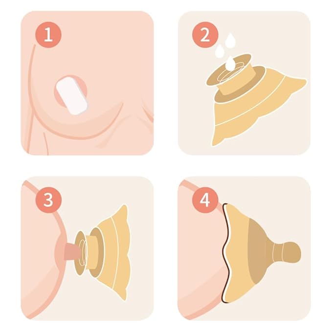 Nipple Shields for Breastfeeding Newborn - 2 Packs,Silicone Nipple Shields Breastfeeding for Baby and Mommy Breast Shell, Nipple Shield,Orange