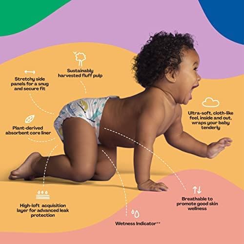 Hello Bello Premium Baby Diapers Size 2, 30 Count of Disposable, Extra-Absorbent, Hypoallergenic Diapers with Snug and Comfort Fit, Sleepy Sloth (Pack of 4)