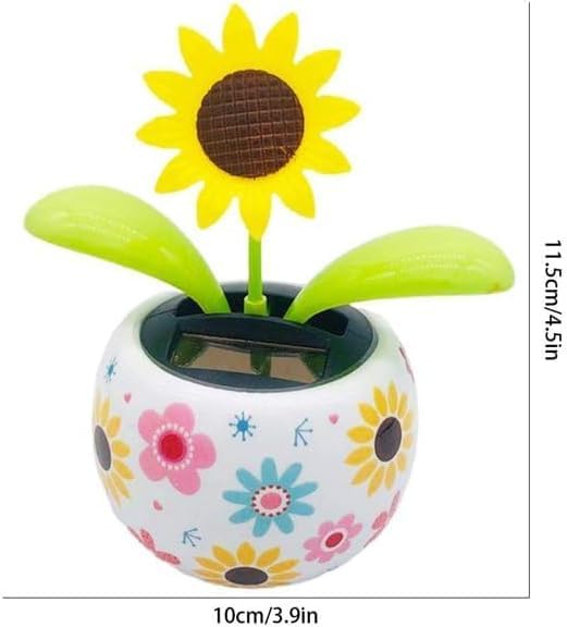 1Pc Sunflower Solar Dancing Decor for Car, Solar Decors,Solar Powered Swinging Animated Dancer Decor Office Desk Car, Funny Ornaments, Solar Power Kits,Learning and Education