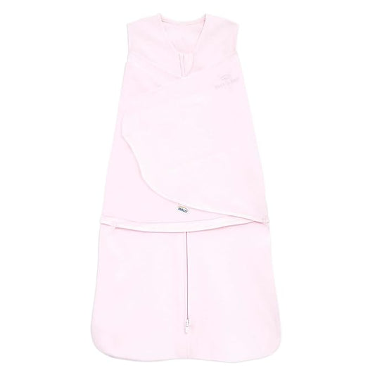 HALO 100% Cotton Sleepsack Swaddle, 3-Way Adjustable Wearable Blanket, TOG 1.5, Soft Pink, Newborn, 0-3 Months