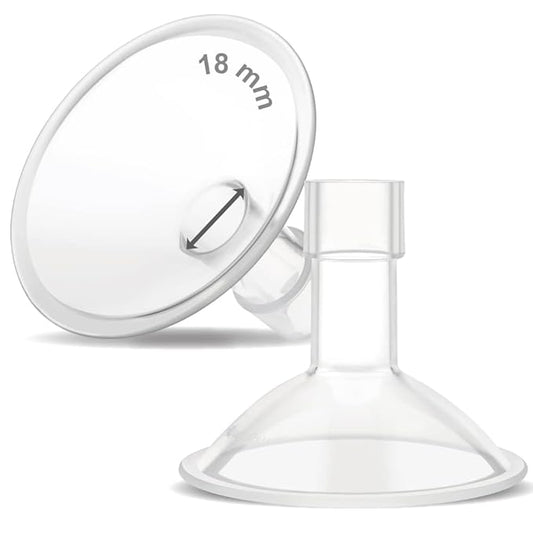 Maymom MyFit Crater Series 18 mm Two-Piece Design Small Breastshield Compatible with Medela Breast Pump Pump Parts; Replace Medela Shields; Fit Flex Connector; 2pc