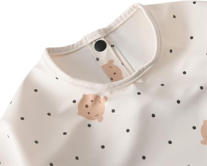 GZMM Waterproof Baby Bibs,Infant Toddler Long Sleeve Feeding Bib With Food Catcher,Easy Clean & Washable