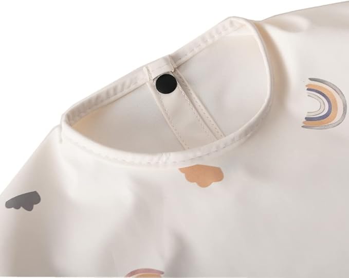 GZMM Waterproof Baby Bibs,Infant Toddler Long Sleeve Feeding Bib With Food Catcher,Easy Clean & Washable