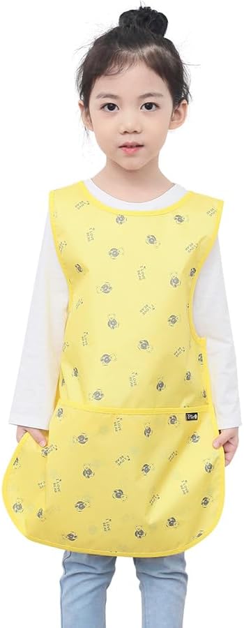 Kids Painting Apron – Waterproof Art Smock for Toddlers & Preschoolers, Messy Play, Baking, Crafts, Cooking, Mealtime