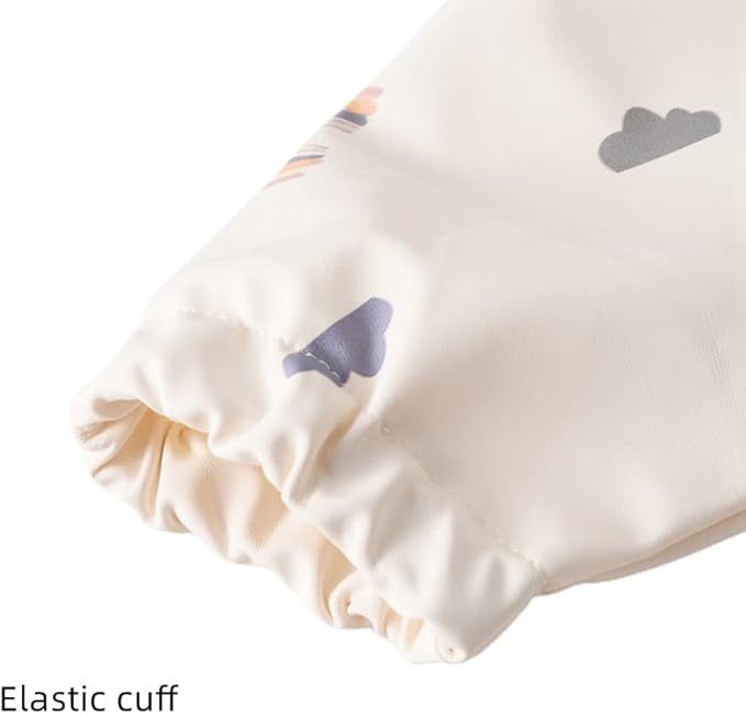 GZMM Waterproof Baby Bibs,Infant Toddler Long Sleeve Feeding Bib With Food Catcher,Easy Clean & Washable