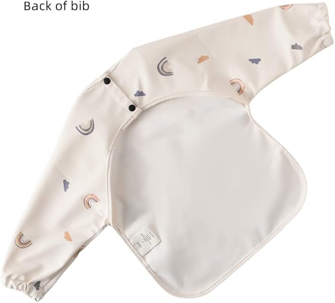 GZMM Waterproof Baby Bibs,Infant Toddler Long Sleeve Feeding Bib With Food Catcher,Easy Clean & Washable