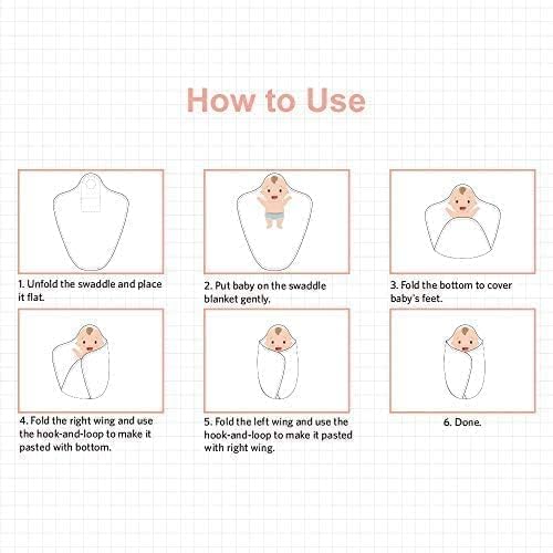 Premium Soft Cotton Baby Swaddle Blankets, Unisex Baby Blanket Wrap for Newborn Baby Boys Girls, Skin Friendly Wearable Swaddling Sleep Sack Calms Startle Reflex (Button, Peachpink, 0-3 Months)