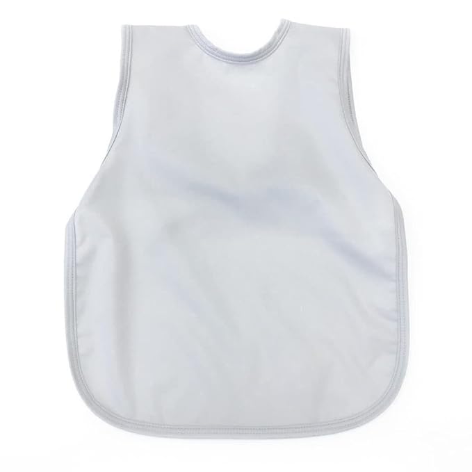BapronBaby Minimalist Light Grey Bapron - No Neck Tie Safer Bib for Baby & Toddler - Soft Waterproof Stain Resistant - Machine Washable - Sz Baby/Toddler 6m-3T