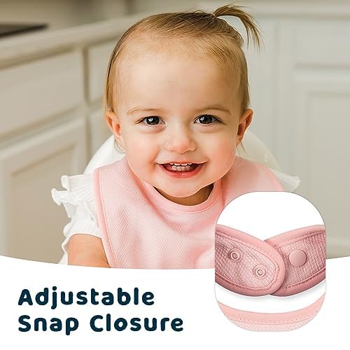 Tiny Twinkle 8 Pack Baby Bibs for Drooling and Teething – Waterproof & Absorbent Bibs for Baby Girl & Boy, Machine Washable Infant Bib Set for Newborns and Toddlers (Girl Sherbet 8-Pack)