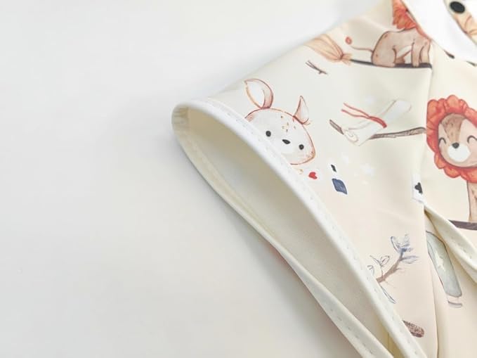 GZMM Waterproof Baby Bibs,Infant Toddler Extra Cover Feeding Bib With Food Catcher,Easy Clean & Washable