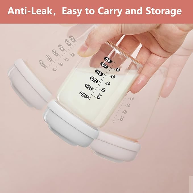 2pcs Breast Pump Collection Bottles for Spectra S2 S1 9 Plus Motif Luna Breast Pumps, 6.oz 180ml Reusable Wide Neck Bottles with Collar and Sealing Disc, Replace for Spectra Bottle