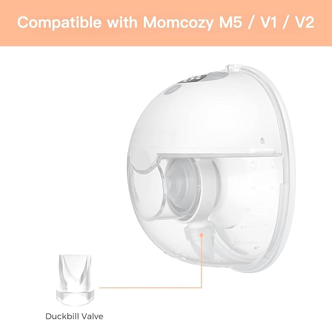 8Pcs Duckbill Valves Compatible with Momcozy M5 Wearable Breast Pump, Replacement Pump Parts Accessories for Momcozy V1/V2 Hands Free Breast Pumps, Same as Original Mom Cozy Parts