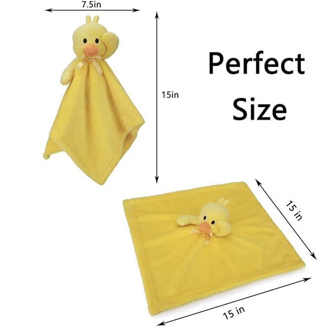 Pro Goleem Duck Security Blanket Soft Yellow Baby Lovey Unisex Lovie Baby Gifts for Newborn Toddler Snuggle Toy Stuffed Animal 16 Inch