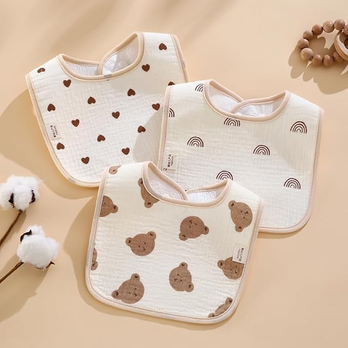 Baby Bandana Bibs, 6 Pack Waterproof Toddler Bib,Soft Cotton Absorbent Baby Bibs for Eating,Drooling,Teething