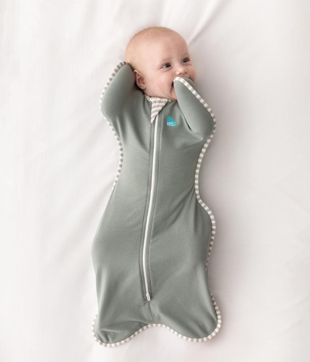 Love to Dream Swaddle UP, Baby Sleep Sack, Self-Soothing Swaddles for Newborns, Get Longer Sleep, Snug Fit Helps Calm Startle Reflex, New Born Essentials for Baby, 1.0 TOG, 13-19 lbs, Deep Olive
