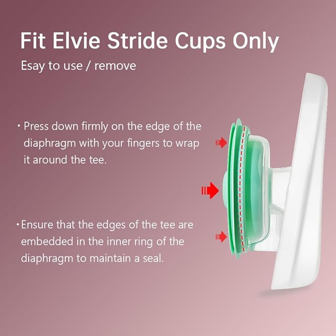 TB Tbuymax 4pc Diaphragm and 8pc Duckbill Valves Compatible with Elvie Stride Breast Pump Parts, Replace for Elvie Stride Pump Not Original Pump Seals Membrane Accessories